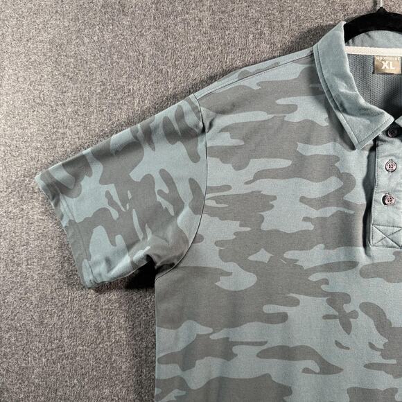 Moonshine Polo Shirt Mens XL Gray Green Camo Stretch Performance Golf Vented - Picture 6 of 12